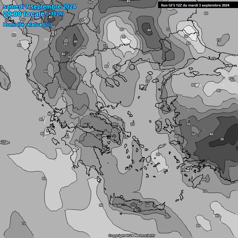 Modele GFS - Carte prvisions 