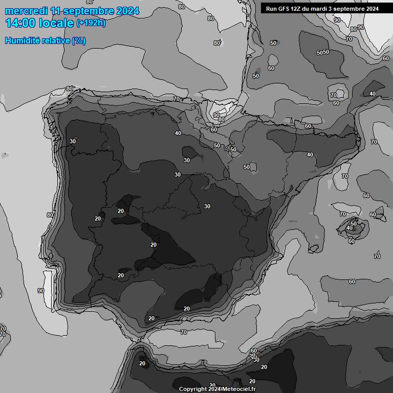 Modele GFS - Carte prvisions 