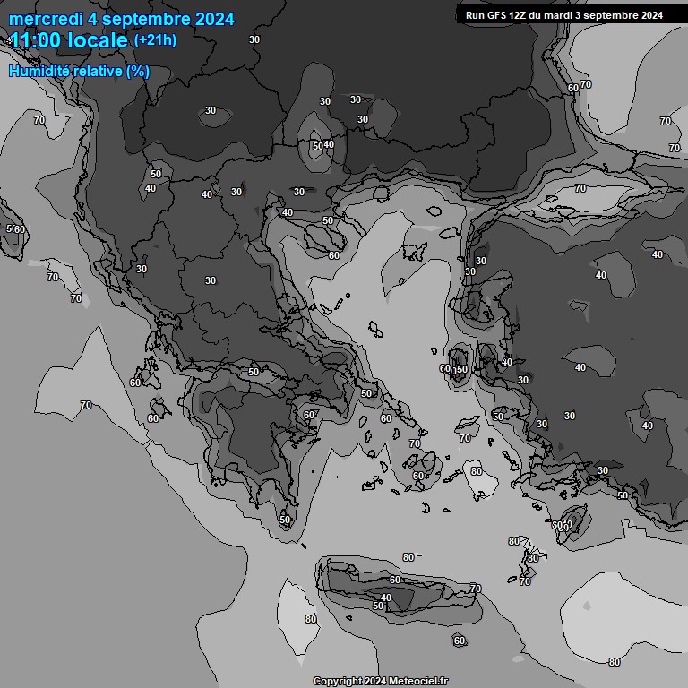 Modele GFS - Carte prvisions 