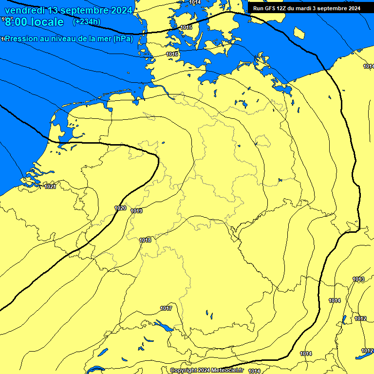 Modele GFS - Carte prvisions 