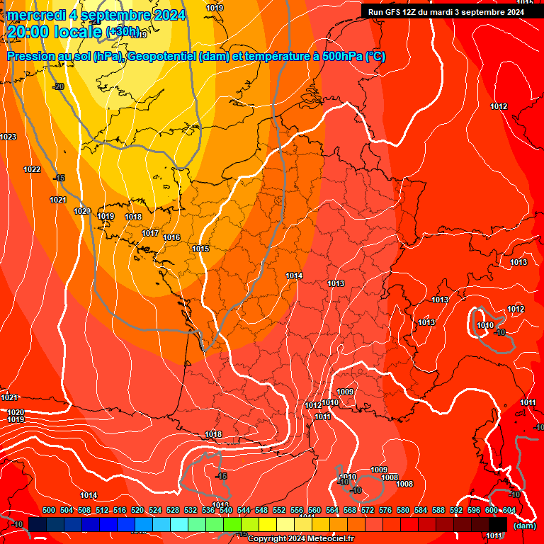 Modele GFS - Carte prvisions 