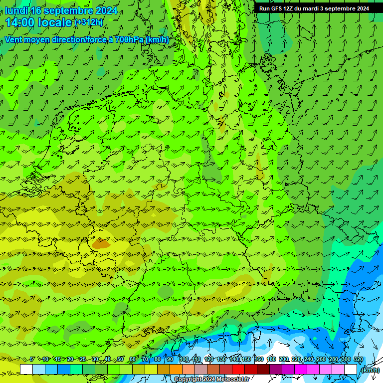 Modele GFS - Carte prvisions 