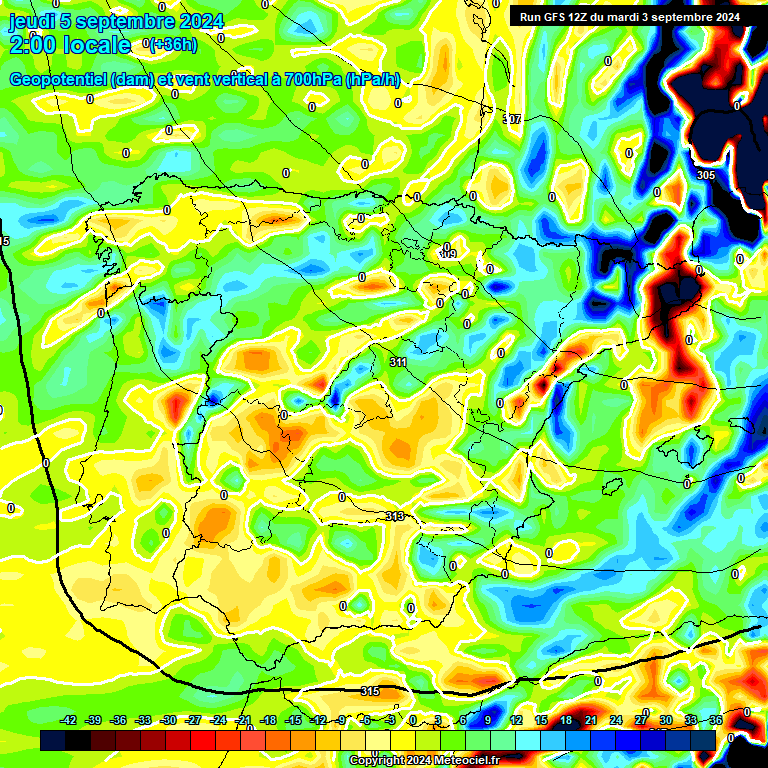 Modele GFS - Carte prvisions 