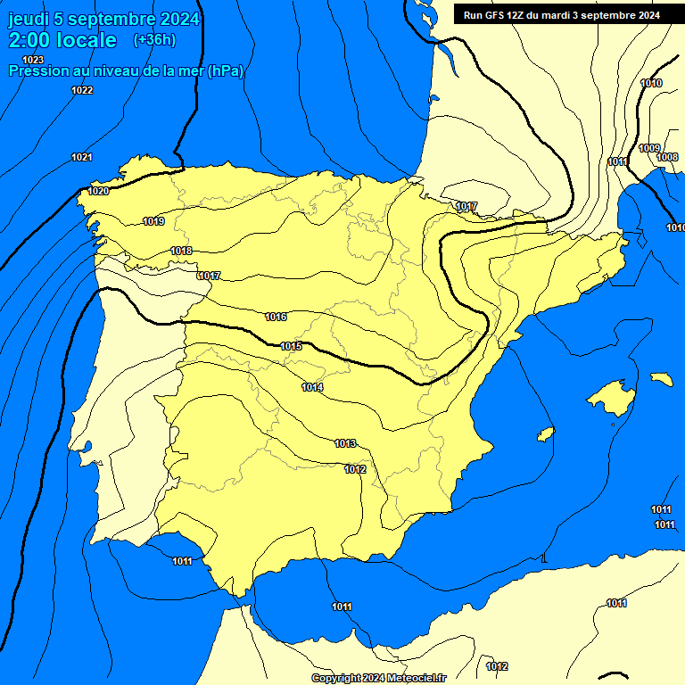 Modele GFS - Carte prvisions 