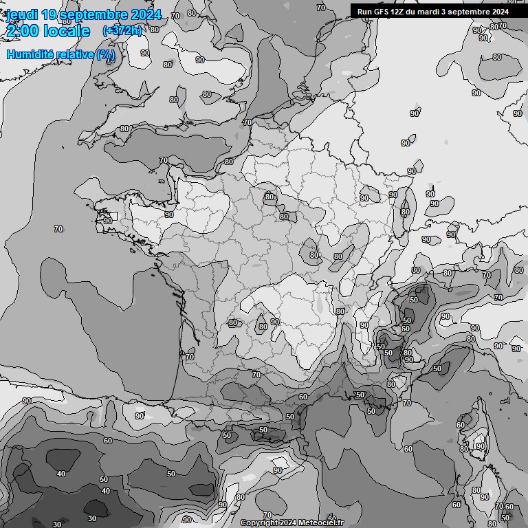 Modele GFS - Carte prvisions 