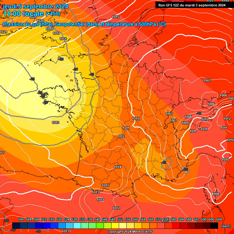 Modele GFS - Carte prvisions 