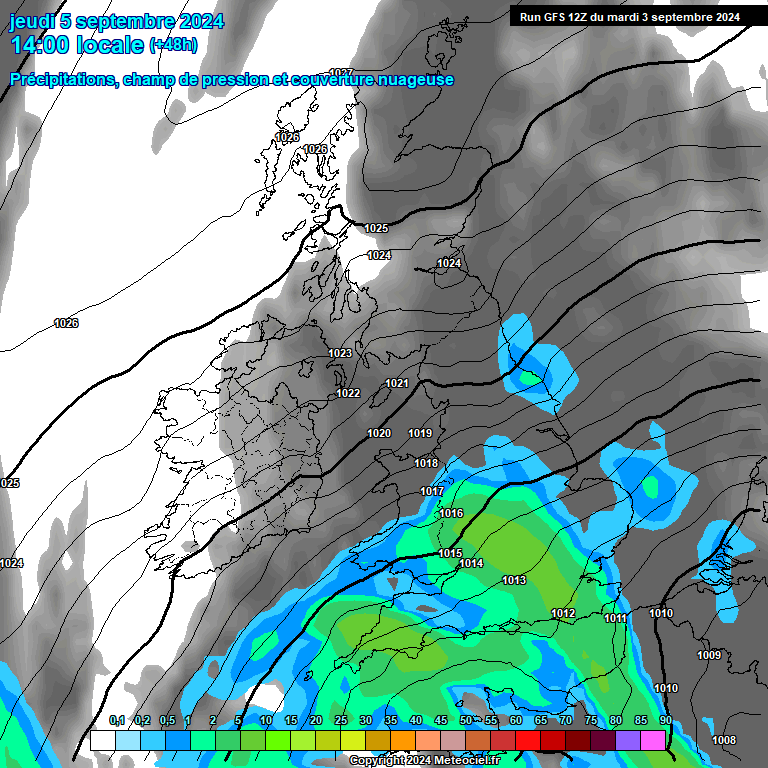 Modele GFS - Carte prvisions 