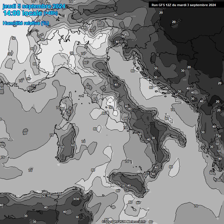 Modele GFS - Carte prvisions 