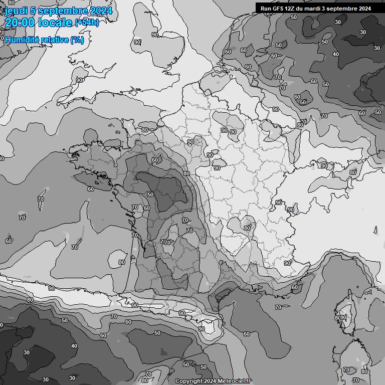 Modele GFS - Carte prvisions 