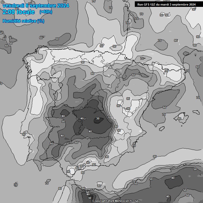 Modele GFS - Carte prvisions 