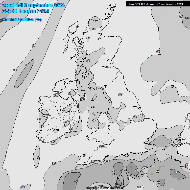 Modele GFS - Carte prvisions 