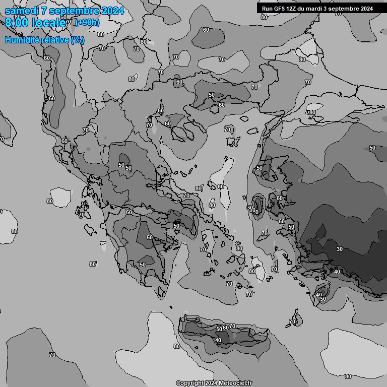 Modele GFS - Carte prvisions 