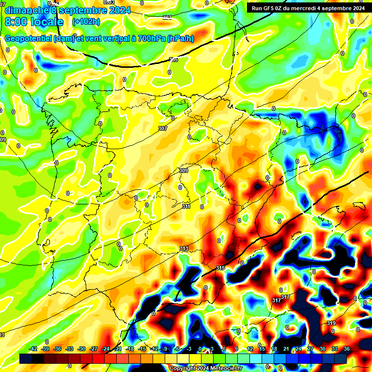 Modele GFS - Carte prvisions 