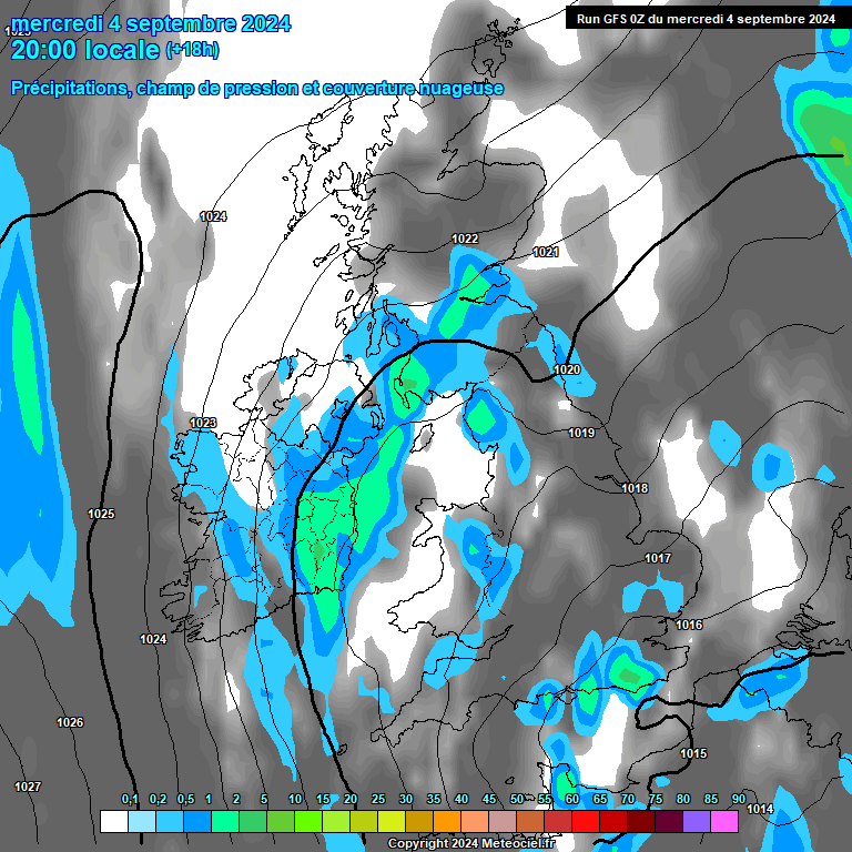 Modele GFS - Carte prvisions 