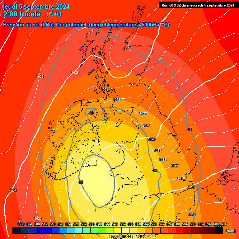 Modele GFS - Carte prvisions 