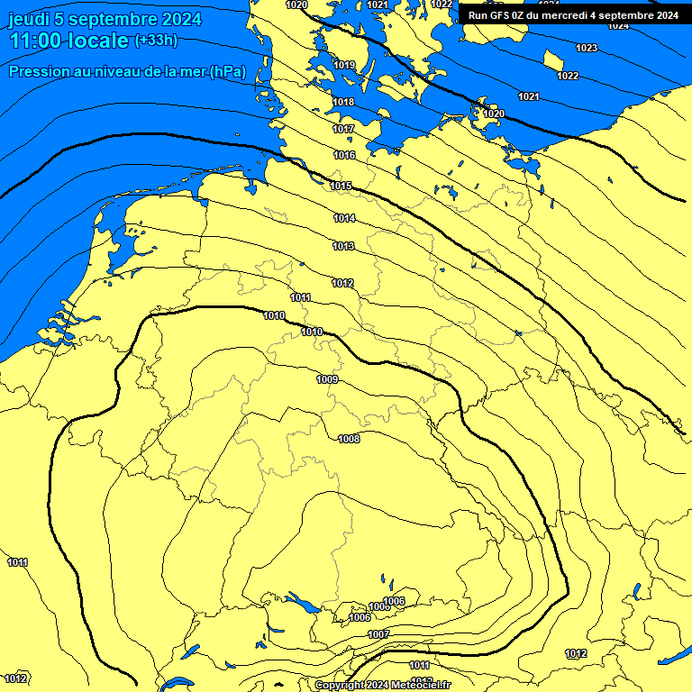 Modele GFS - Carte prvisions 