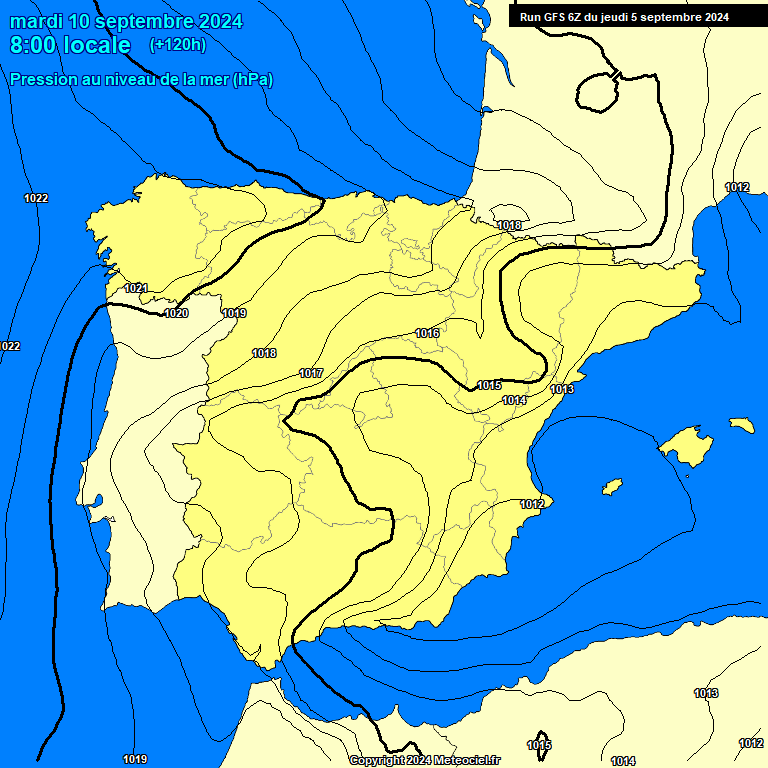 Modele GFS - Carte prvisions 