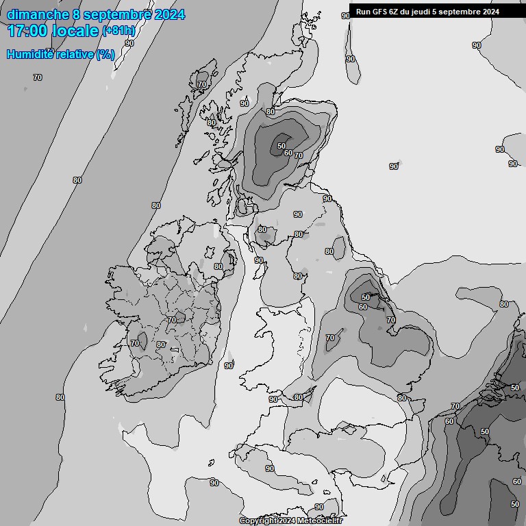 Modele GFS - Carte prvisions 