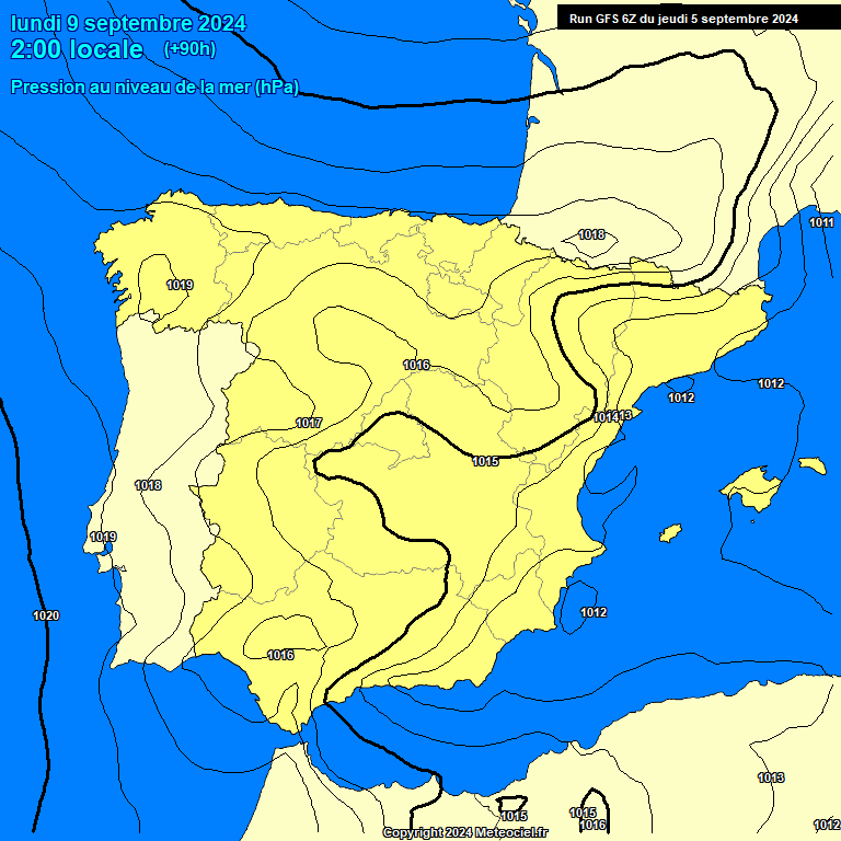 Modele GFS - Carte prvisions 