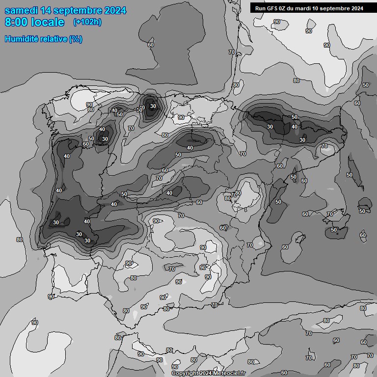 Modele GFS - Carte prvisions 