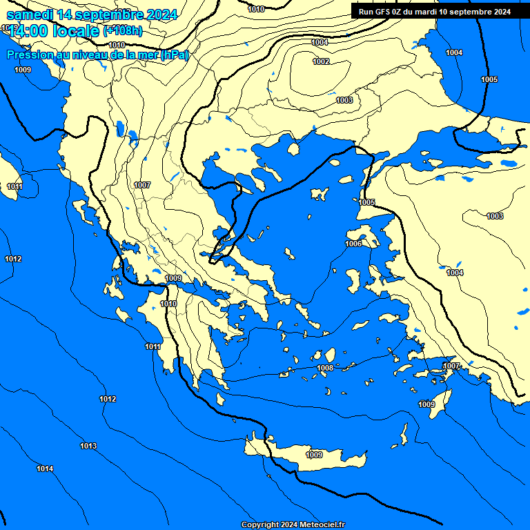 Modele GFS - Carte prvisions 