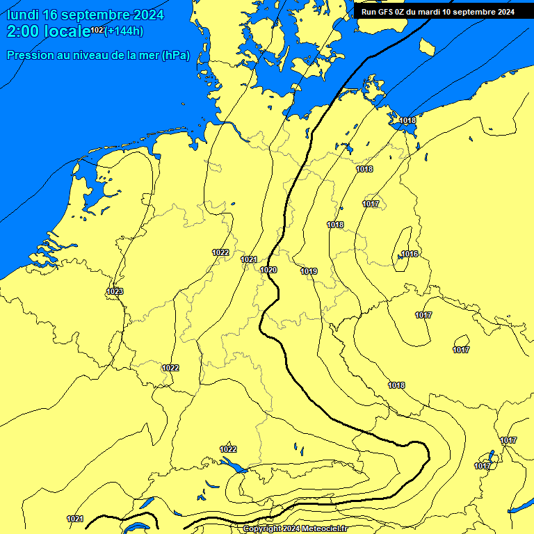 Modele GFS - Carte prvisions 