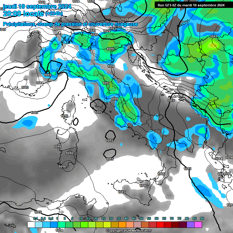 Modele GFS - Carte prvisions 