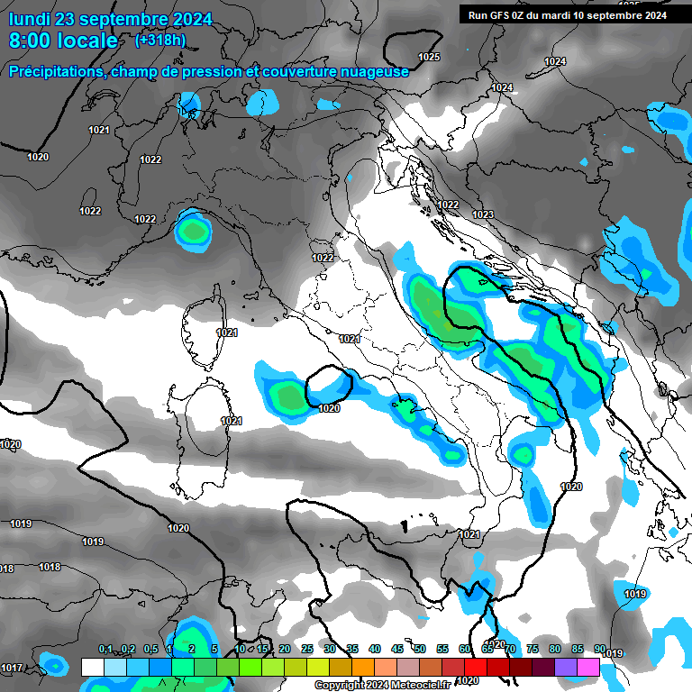 Modele GFS - Carte prvisions 