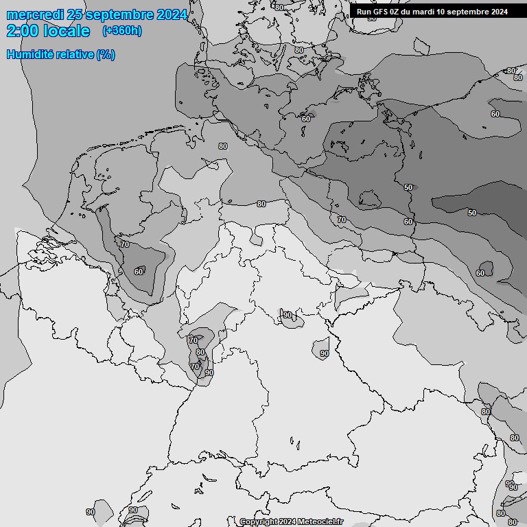 Modele GFS - Carte prvisions 