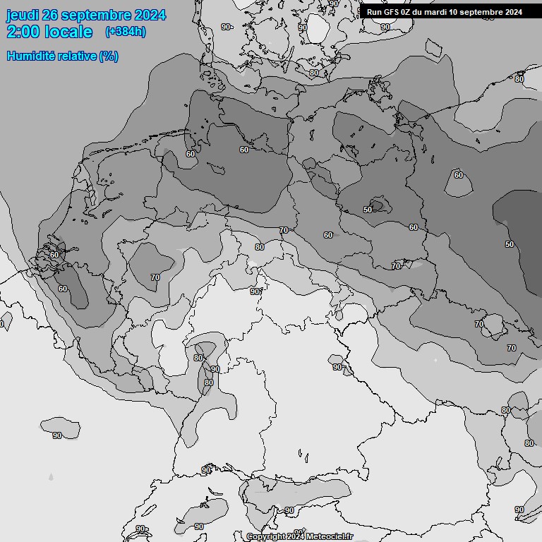 Modele GFS - Carte prvisions 