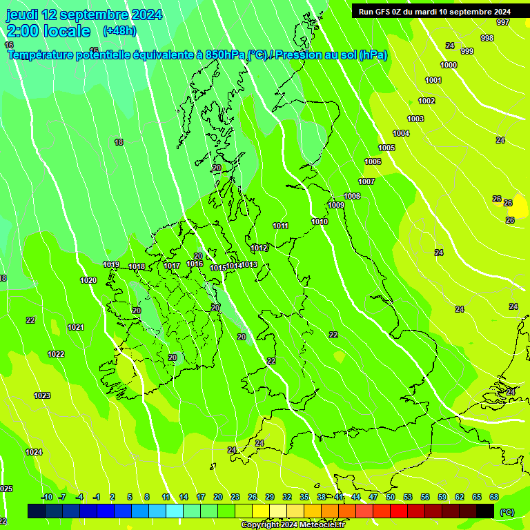 Modele GFS - Carte prvisions 