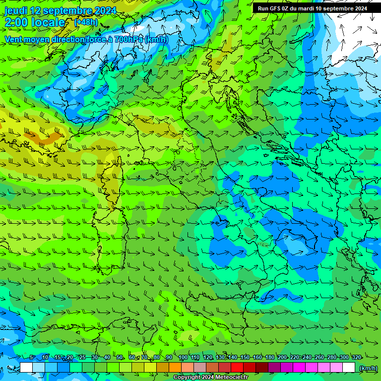 Modele GFS - Carte prvisions 