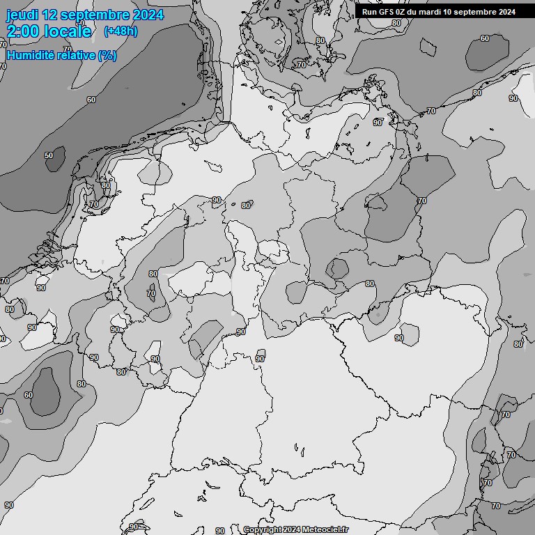 Modele GFS - Carte prvisions 