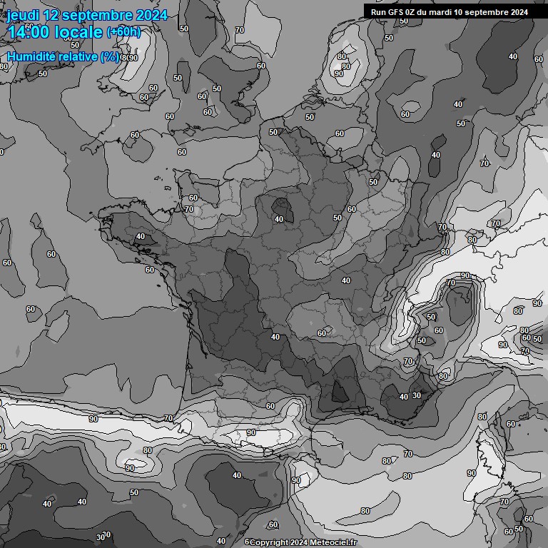 Modele GFS - Carte prvisions 