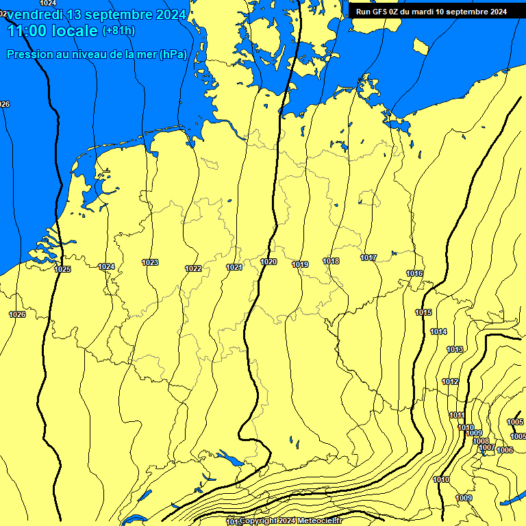 Modele GFS - Carte prvisions 