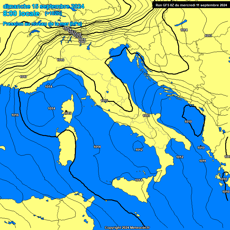 Modele GFS - Carte prvisions 