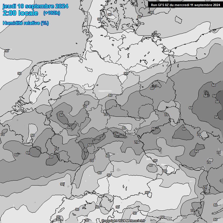 Modele GFS - Carte prvisions 