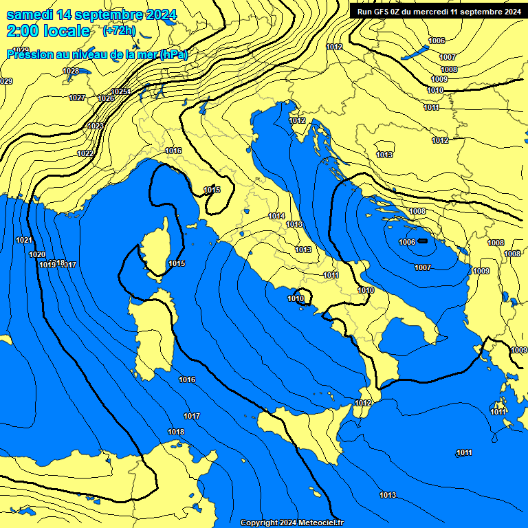 Modele GFS - Carte prvisions 