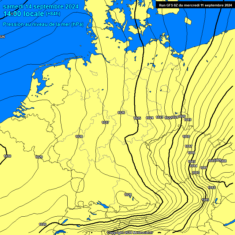 Modele GFS - Carte prvisions 