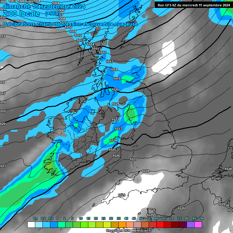 Modele GFS - Carte prvisions 