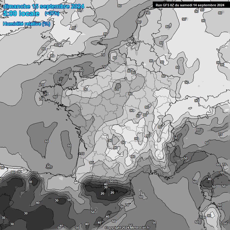 Modele GFS - Carte prvisions 