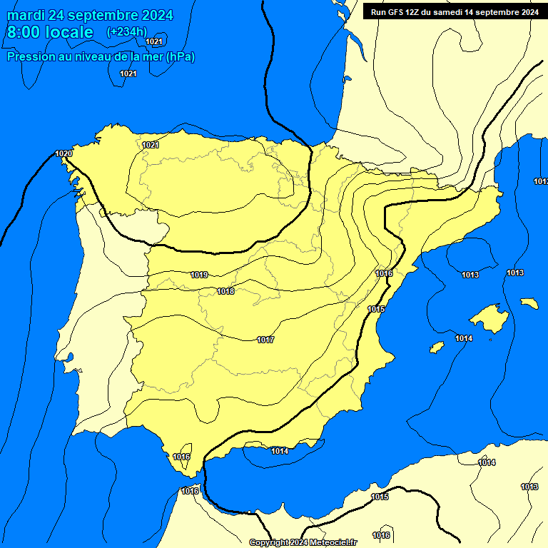 Modele GFS - Carte prvisions 