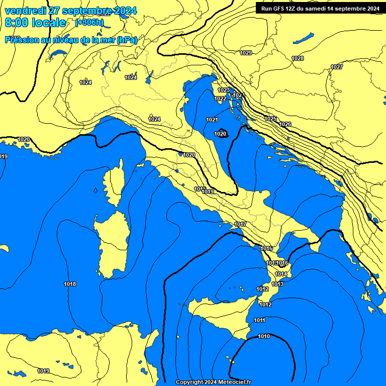 Modele GFS - Carte prvisions 