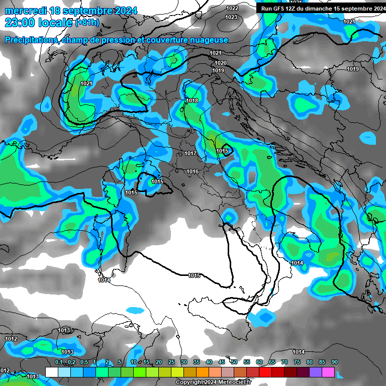 Modele GFS - Carte prvisions 