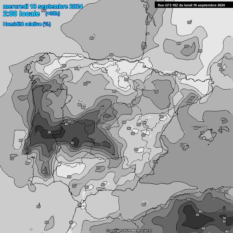 Modele GFS - Carte prvisions 