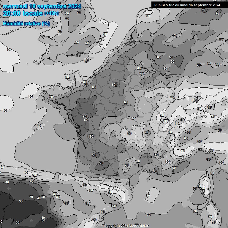 Modele GFS - Carte prvisions 