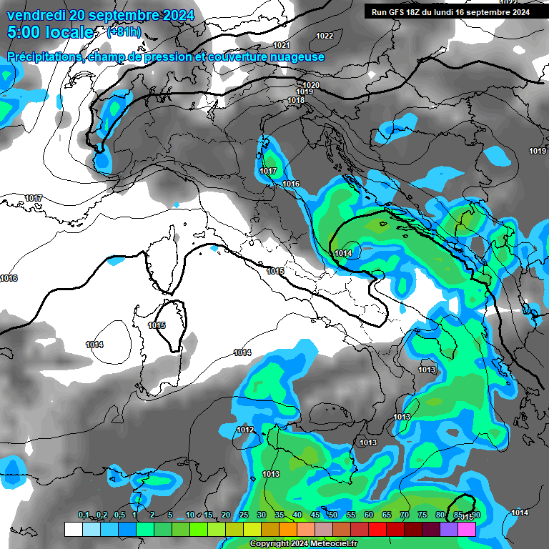 Modele GFS - Carte prvisions 