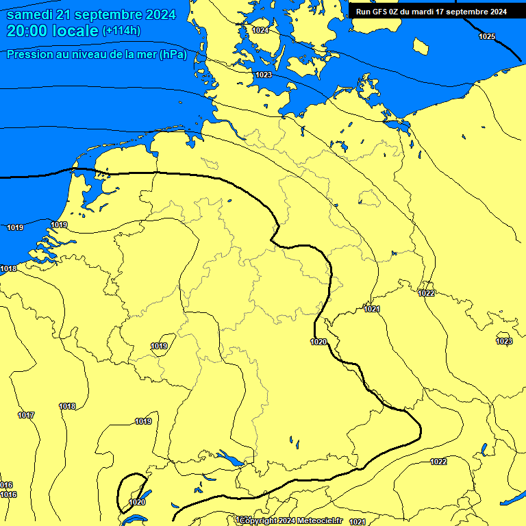 Modele GFS - Carte prvisions 