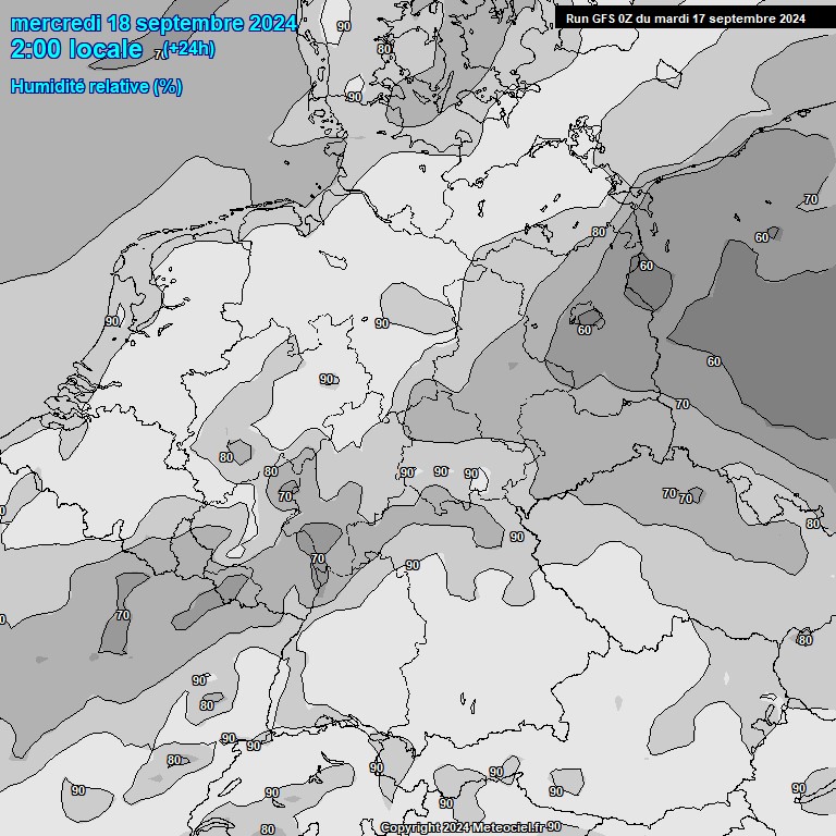 Modele GFS - Carte prvisions 