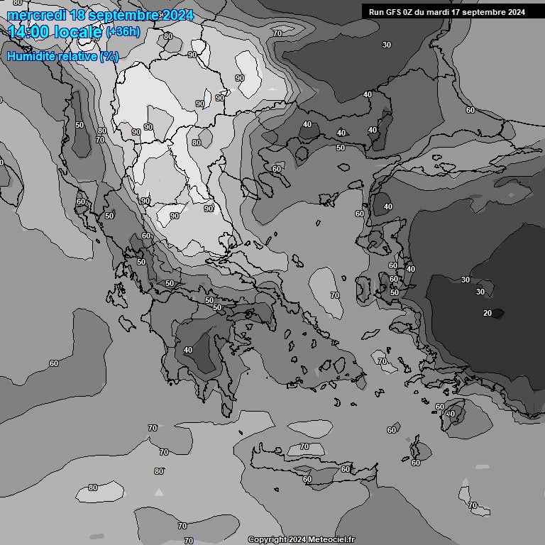 Modele GFS - Carte prvisions 